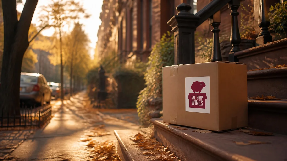Wine delivered to a customer's door in the United States after shipping from Mendoza, Argentina